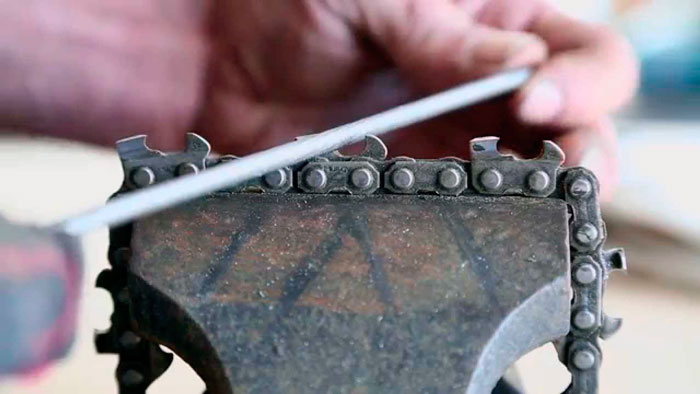 Заточка цепи бензопилы